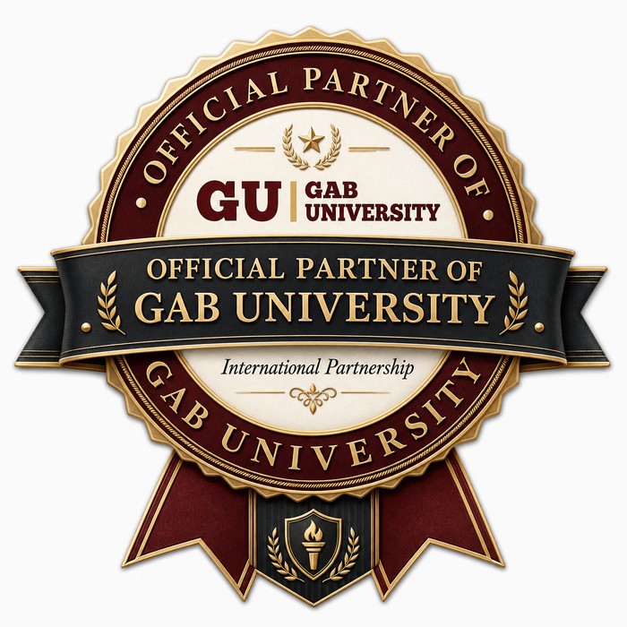 Selo Official Partner of GAB University, formato medalha